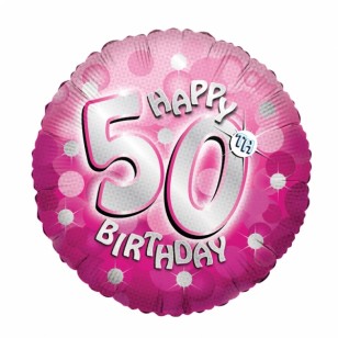 Pink Sparkle 50th Birthday Balloon